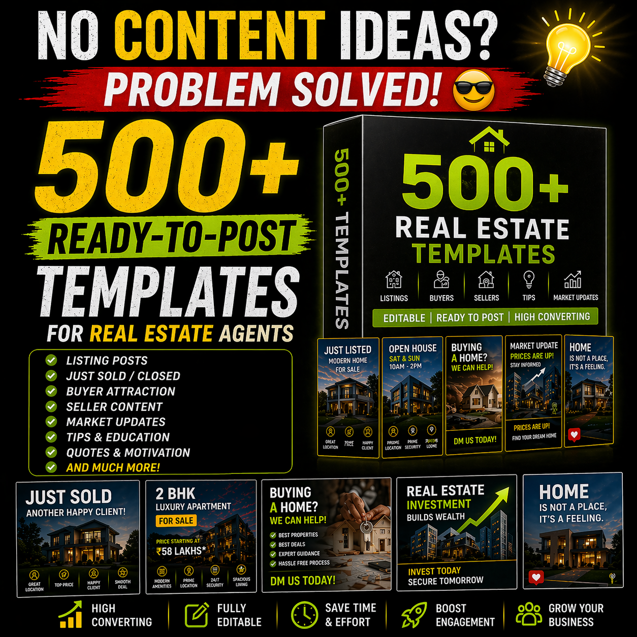500 + Real Estate Instagram Post Templates Bundle